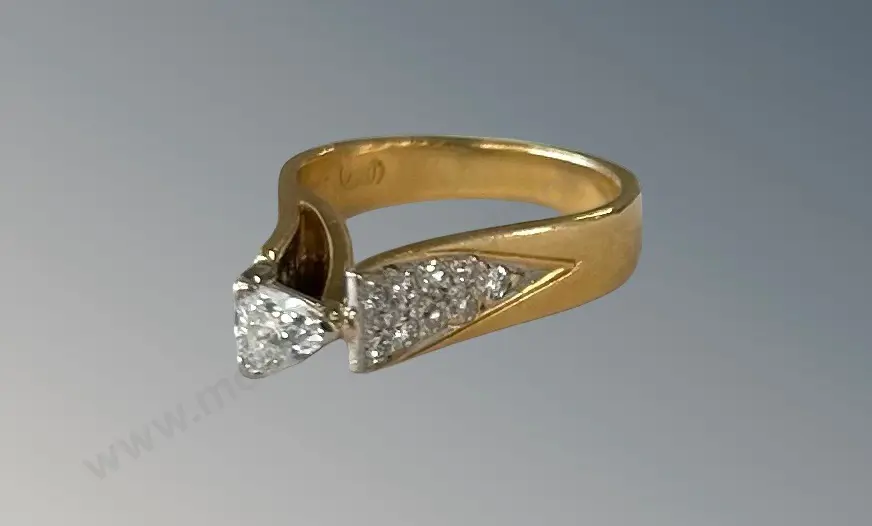 18ct Yellow and White Gold Diamond Dress Ring, Size D, TW4.56gms, Valuation $6350 Image 1++