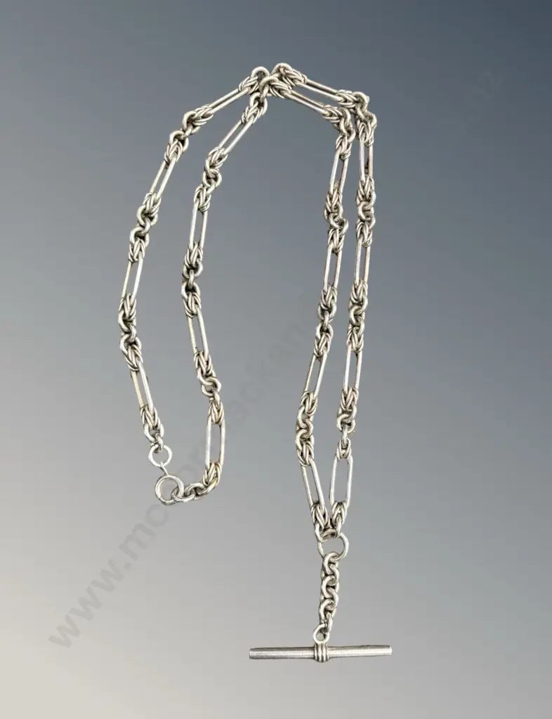 Sterling Silver Paperclip Chain with T-Bar L60cm, TW46.9gms Image 1++
