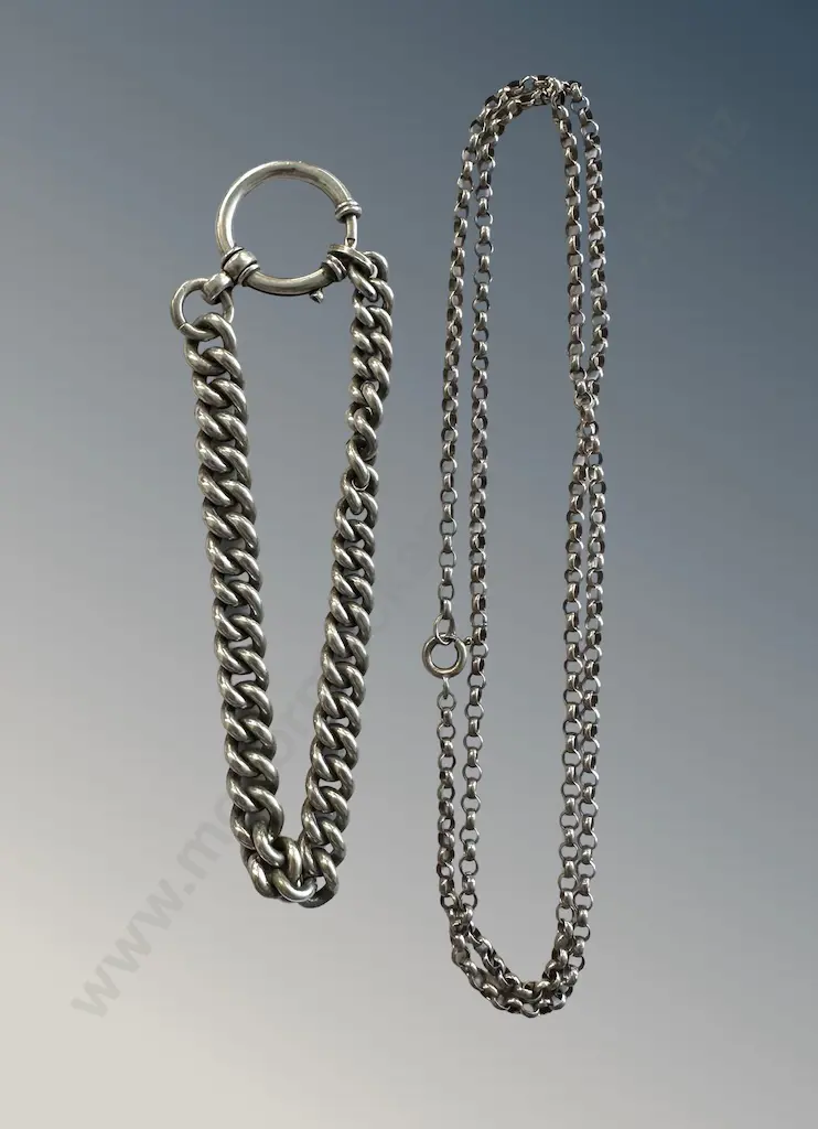 Sterling Silver Bracelet and Chain TW47.3gms, L23cm, L62cm Image 1++