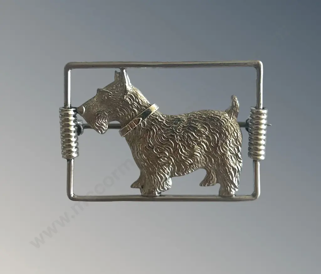 Sterling Silver Scotty Dog Brooch, TW8gms Image 1++