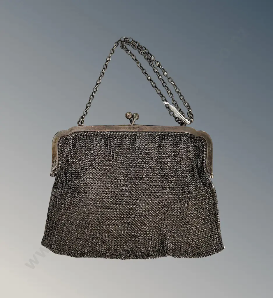 Sterling Silver Mesh Evening Purse, TW153gms Image 1++