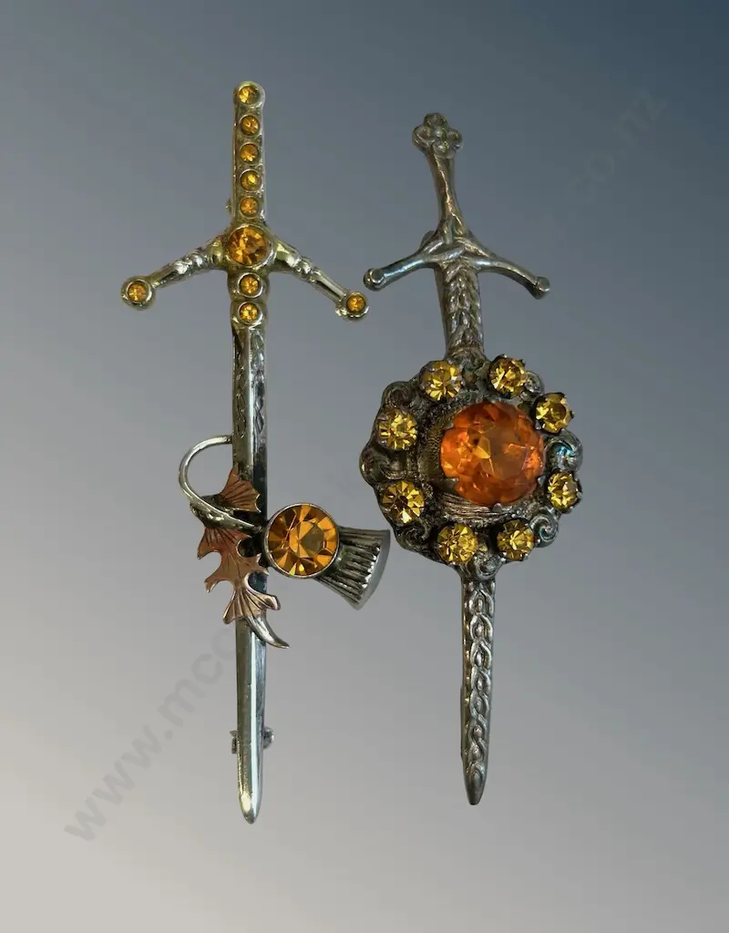 Two Sterling Silver Scottish Kilt Pins Image 1++