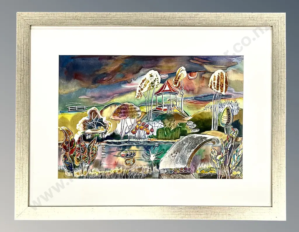 Barbara Blakemore Fowler - Christchurch Botanic Gardens, watercolour on paper, 365x550mm Image 1++