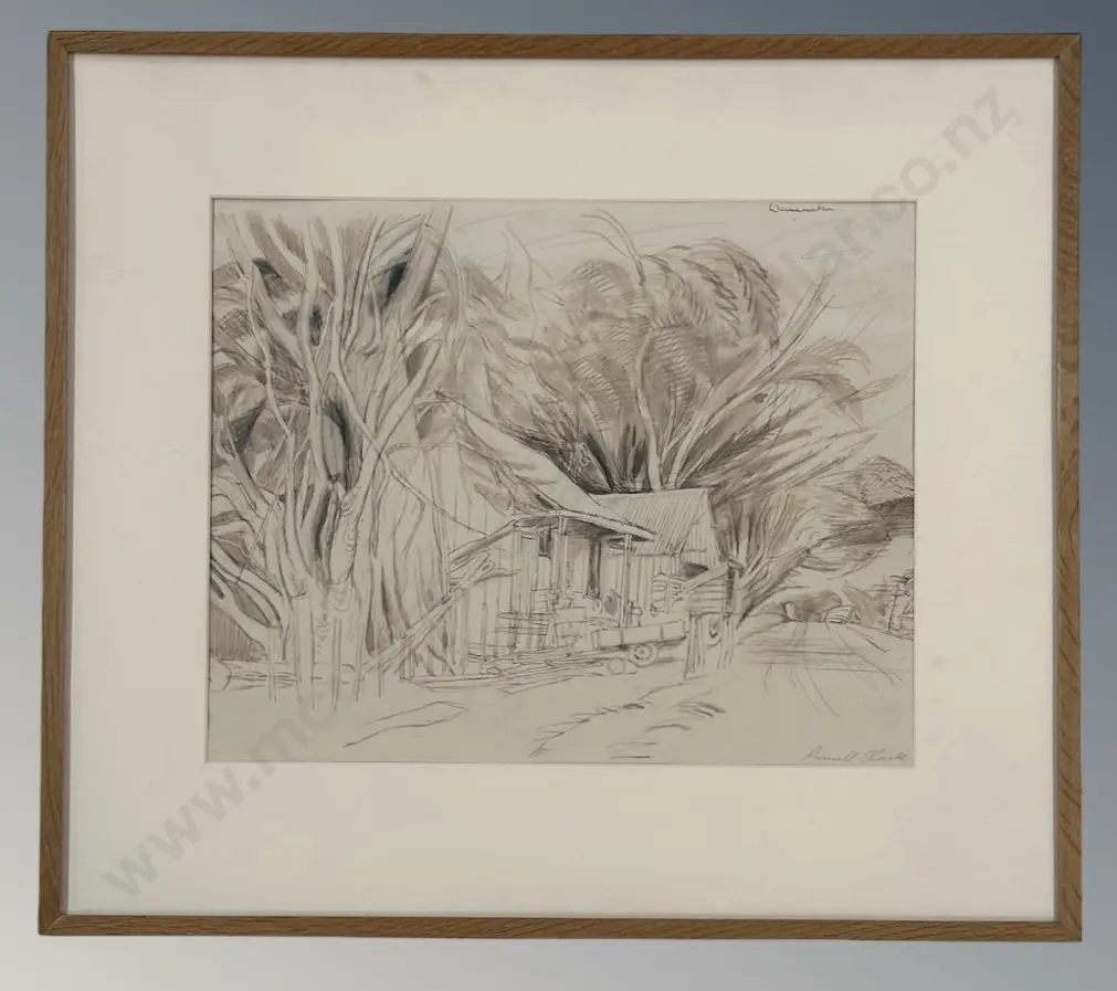Russell Clark - pen and ink - Waimamaku, 310x390mm r Image 1++