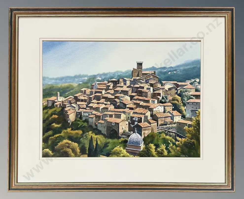 Don McAra - Tuscany Hill Town, watercolour, 530x730mm Image 1++