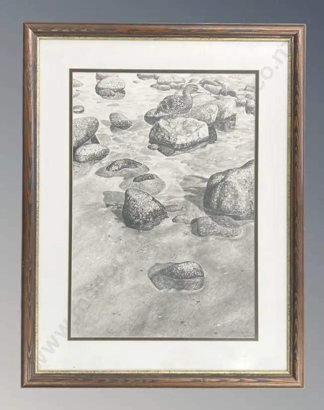 Geoffrey Williams - Ducks on a Riverside, graphite, 575x390mm Image 1++