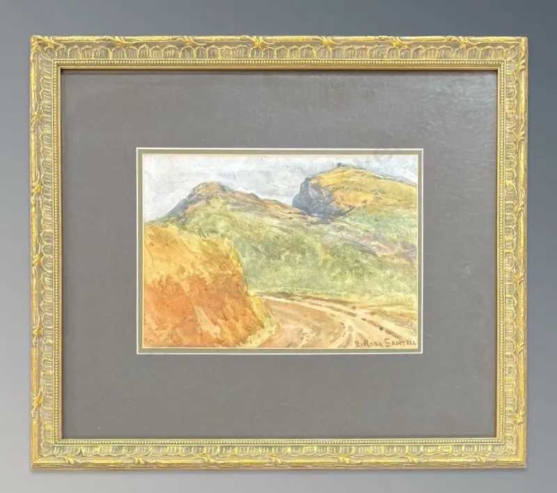 E Rosa Sawtell - Countryside Road, watercolour on paper, 170x250mm Image 1++