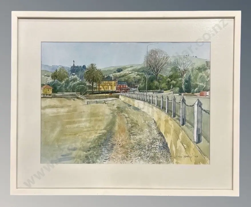 John Coley - Waterfront Walk Akaroa, 1989, watercolour on paper, 400x560mm Image 1++