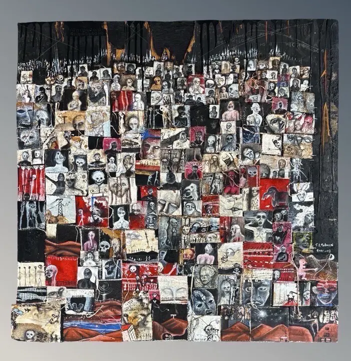 James Robinson - Patch Painting #2, 2000-2003, oil & mixed media on canvas, 800x800mm Image 1++