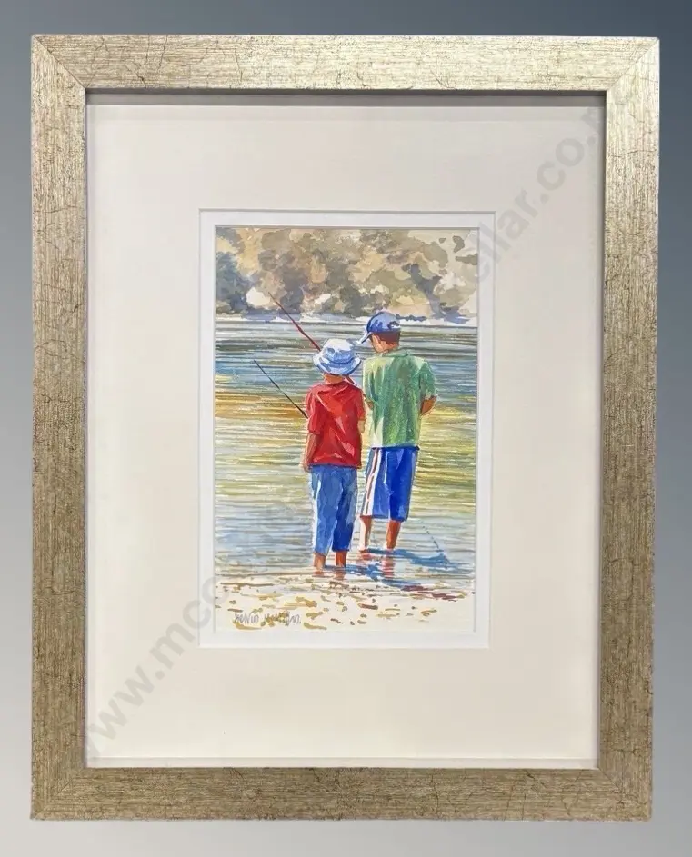 Kelvin McMillan - Gone Fishing, watercolour on paper, 270x180mm Image 1++