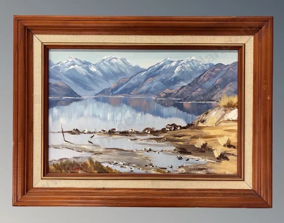 Peter Long - Buchanan Mountains, Lake Wanaka, oil on board, 255x385mm Image 1++