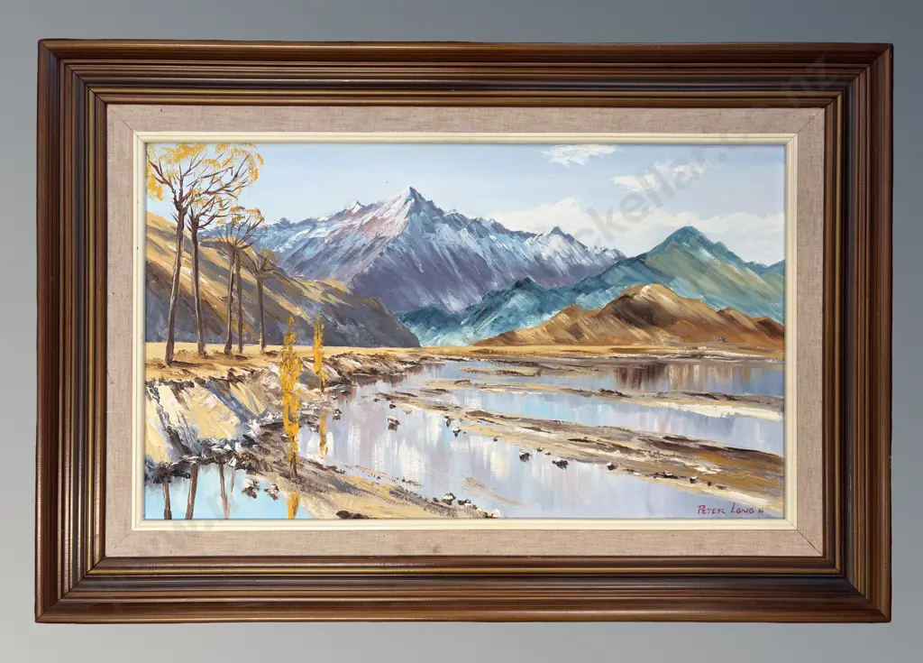 Peter Long - Matukituki Valley, oil on board, 400x670mm Image 1++