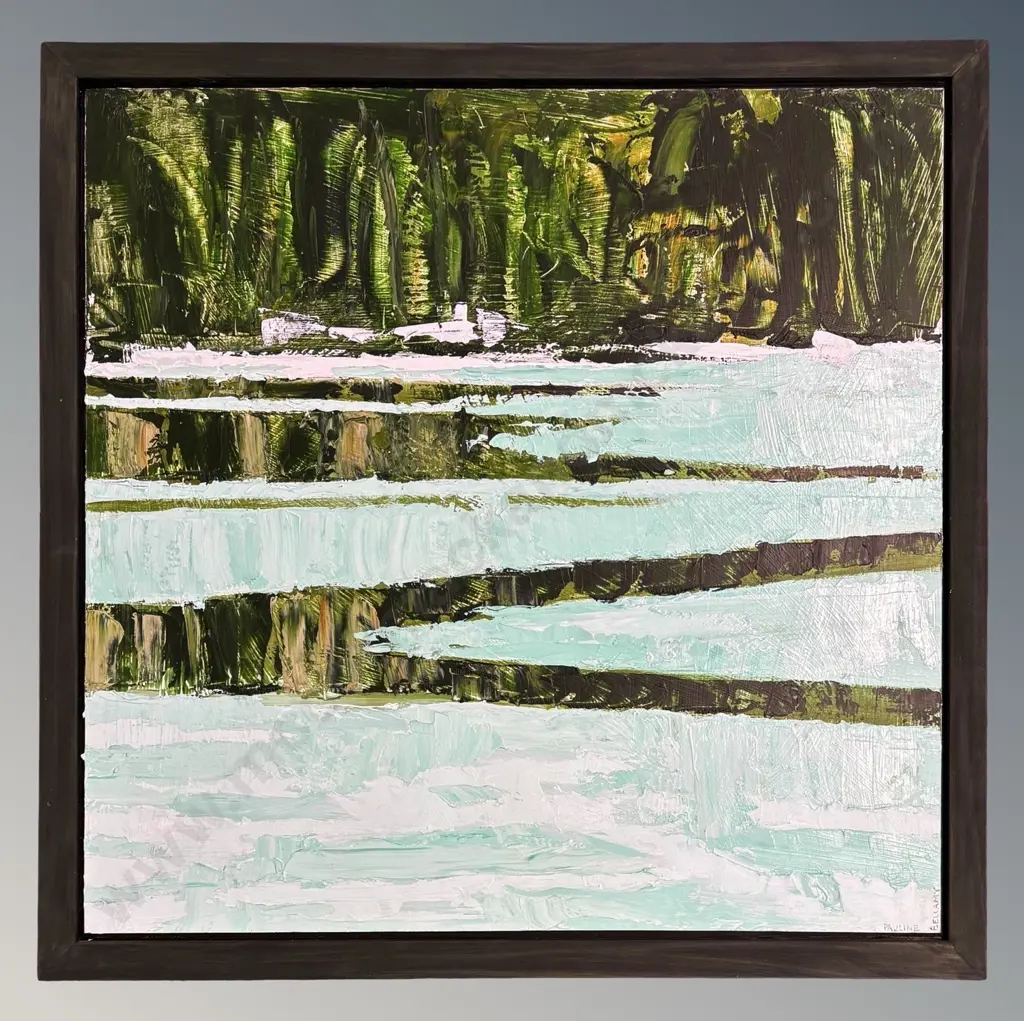 Pauline Bellamy - Emerald Lake, 2018, acrylic on board, 600x600mm Image 1++