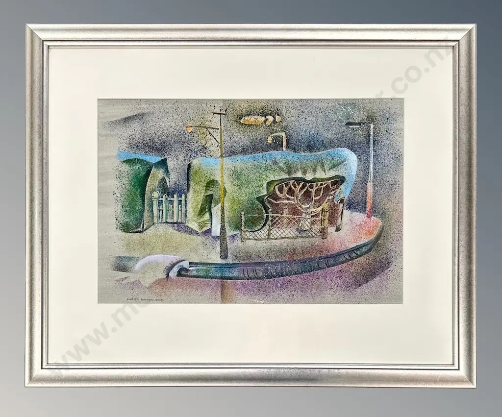 Barbara Blakemore Fowler - Heathcote Hedge, acrylic on paper, 350x520mm Image 1++