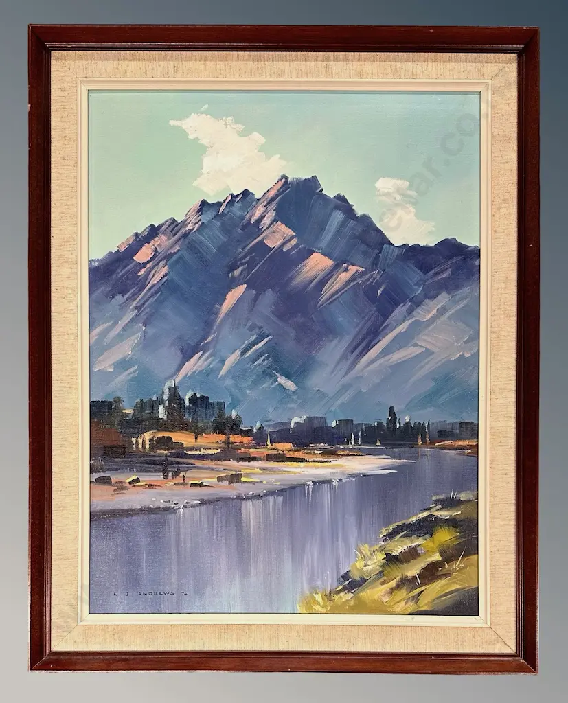 KJ Andrew - Arahura River, oil on board,595x445mm Image 1++