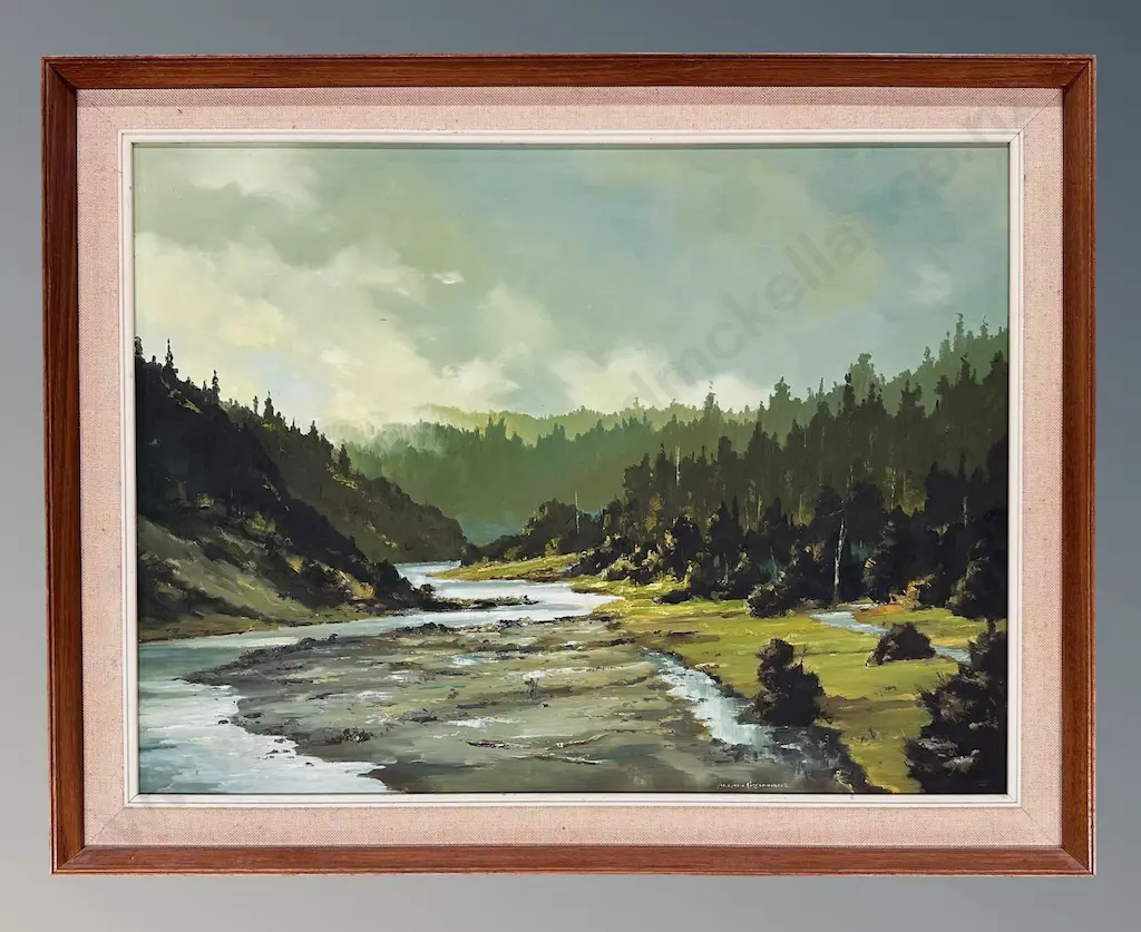 Allan Crombie - River Scene West Coast, oil on board, 525x700mm Image 1++