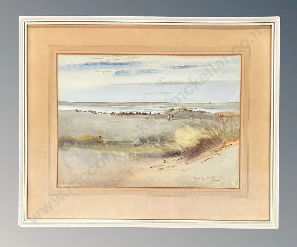 Cecil Kelly - Sand Dunes, watercolour on paper, 260x360mm Image 1++