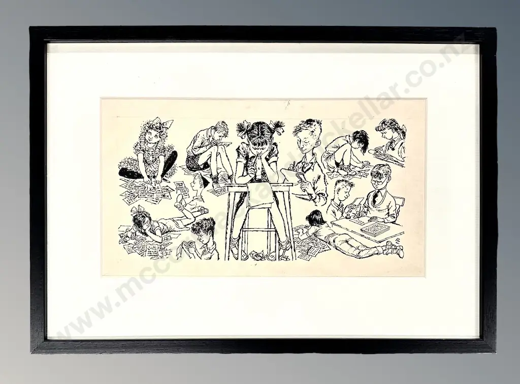 Russell Clark - Students Doing Prep, 250/450 work on paper, 155x285mm Image 1++