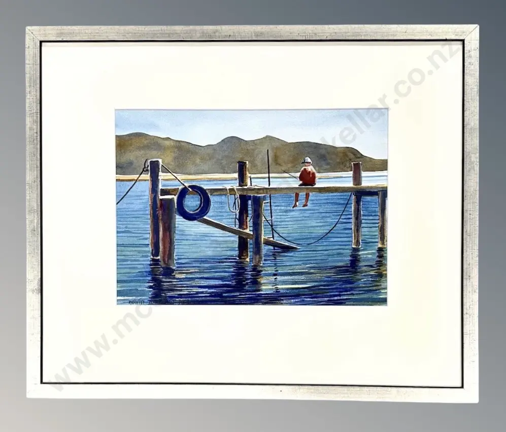 Kelvin McMillan - Boy Fishing, 2003, watercolour on paper, 260x355mm Image 1++