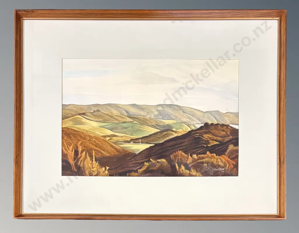 Denis Brown - Above Bland Bay, 1977, watercolour on paper, 340x515mm Image 1++