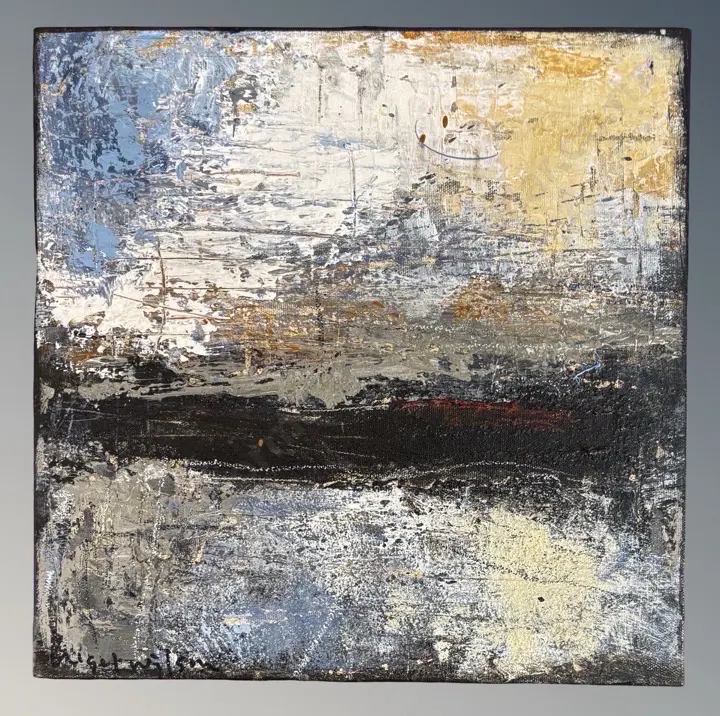 Nigel Wilson - Land Form #2, 2021, acrylic on canvas, 300x300mm Image 1++