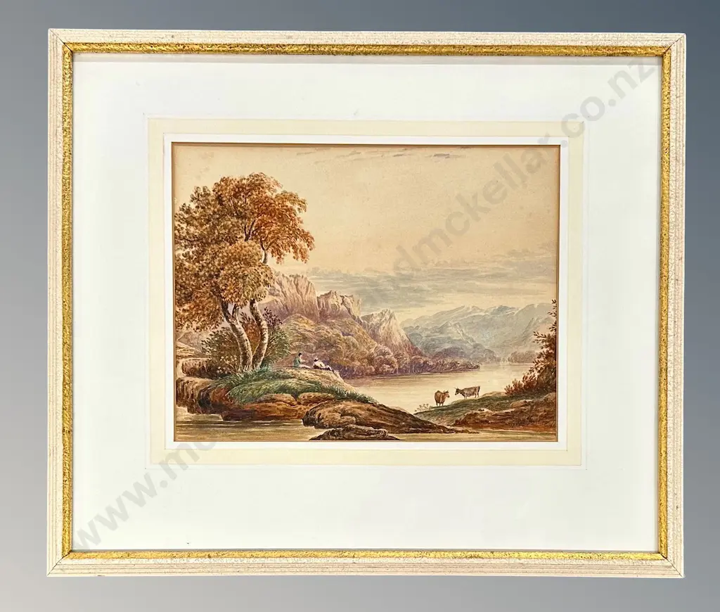 Copley Fielding - Shepherds and Cattle, watercolour on paper, 200x255mm Image 1++