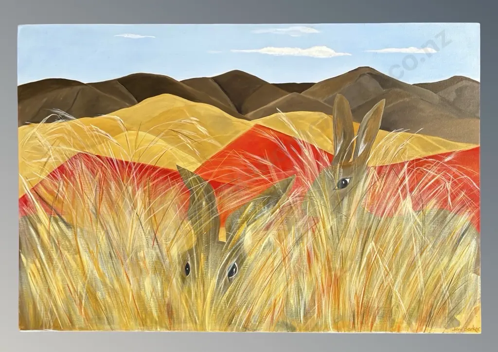 Jeni Barker - Rabbit View, mixed media on canvas, 610x910mm Image 1++