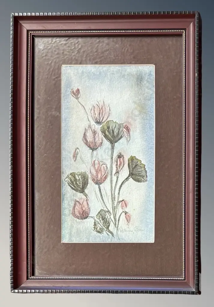 Robin Green - Cyclamen, watercolour on paper, 195x100mm Image 1++