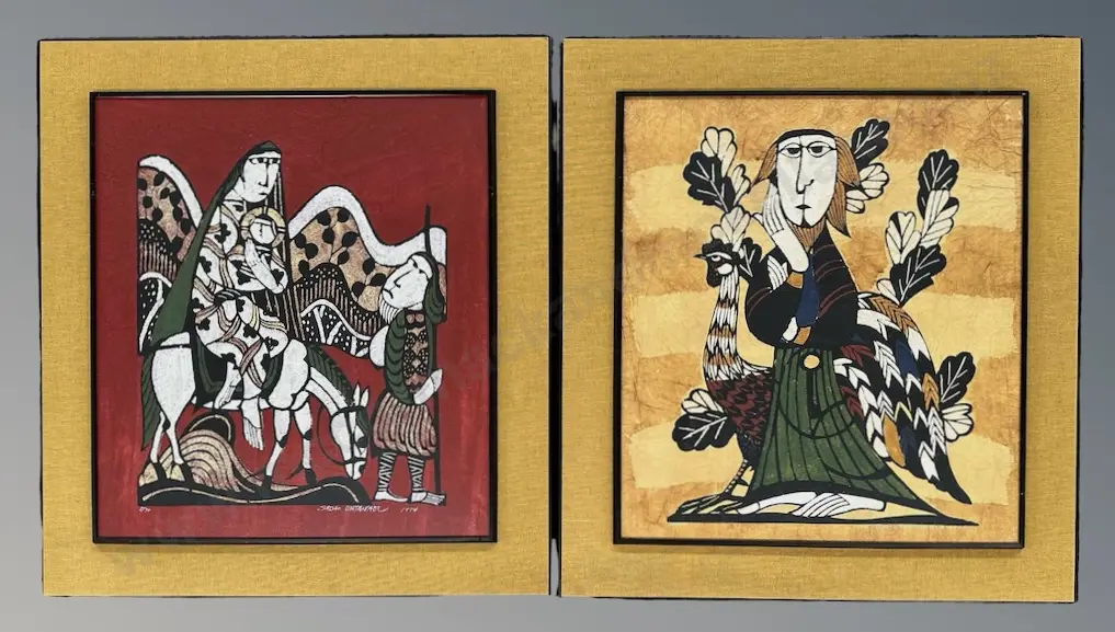 Sadao Watanabe - Figure Studies, works on paper, 1974, numbered 4/70 & 5/70, 640x560mm each Image 1++
