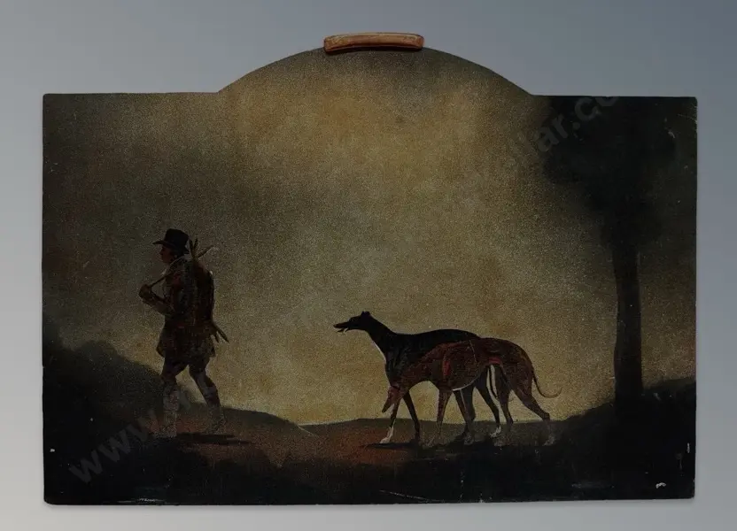 Unsigned - Hunter with Hounds, oil on board 530x760mm Image 1++