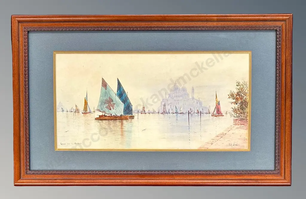 Paola Zini - Venice from the Gardens, watercolour on paper, 245x495mm Image 1++