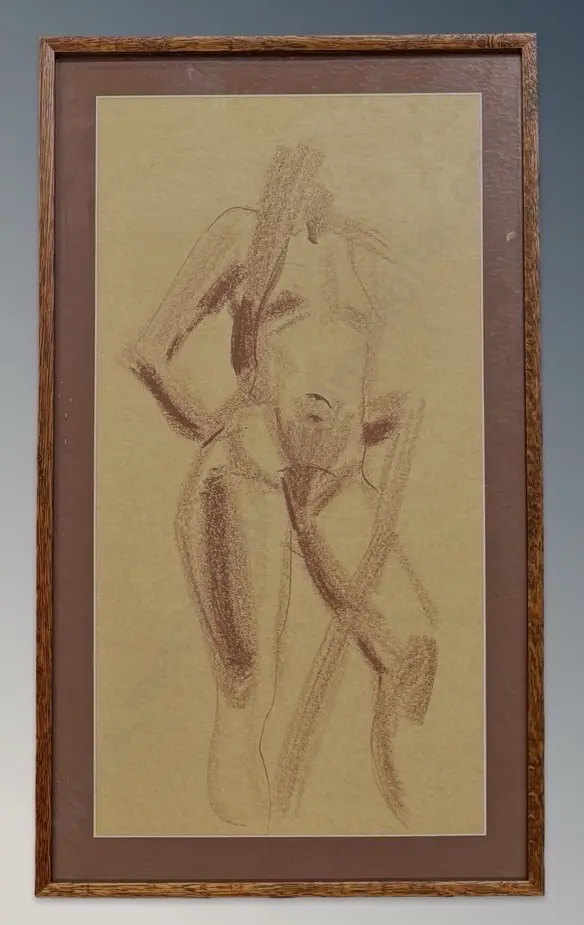 Unsigned - Nude Study, pastel on paper, 650x340mm Image 1++