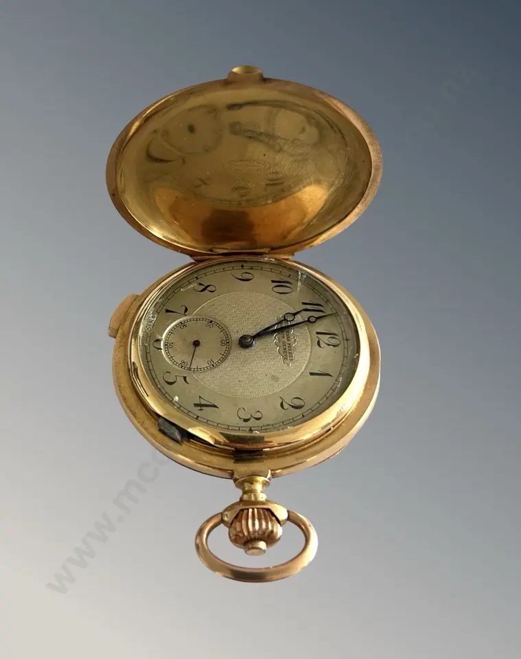 14ct Gold Hunter Pocket Watch with Dust Cover, TW99.9gms Image 1++