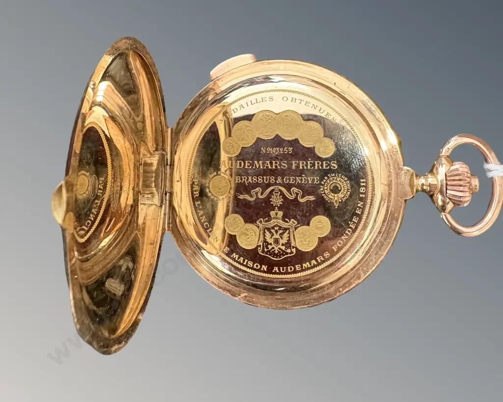 14ct Gold Hunter Pocket Watch with Dust Cover, TW99.9gms Image 1++