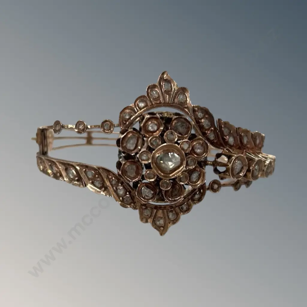 9ct Rose Gold Multi Diamond Set Bracelet, AF, TGW0.9ct, TW22.3gms, Valuation $6800 Image 1++