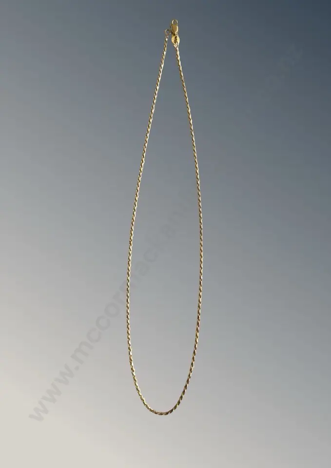 14ct Gold Rope Link Chain, L40cm, TW3.5gms Image 1++