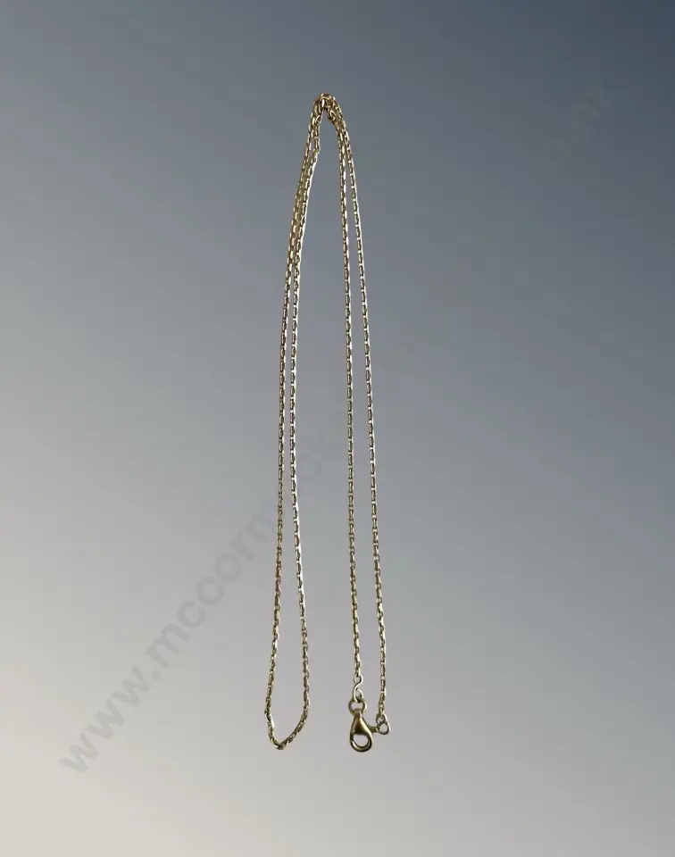 9ct Gold Fine Chain, L55cm, TW3.6gms Image 1++
