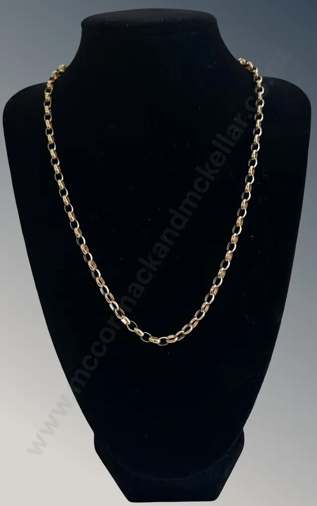 9ct Gold Belcher Link Chain, L49cm, TW20.8gms Image 1++