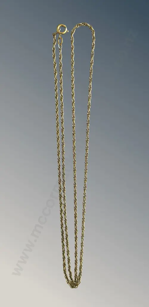 Gold Plated Rope Chain, L70cm. Image 1++