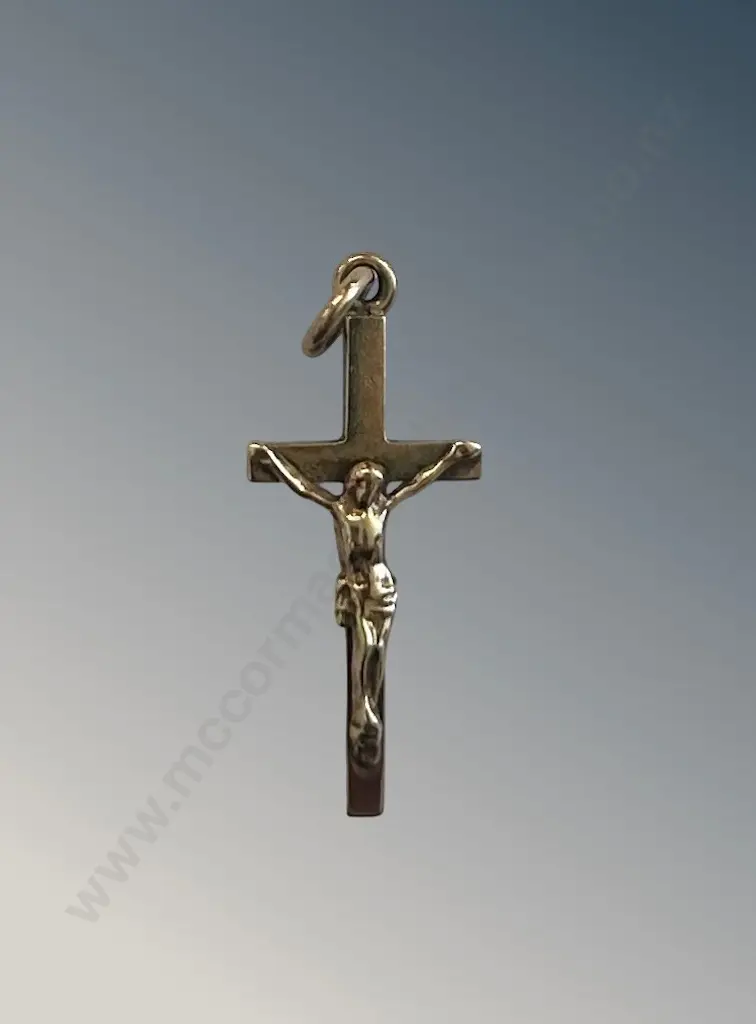 9ct Gold Cross, L2.5cm, TW1.3gms Image 1++