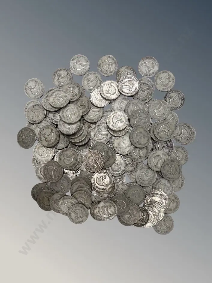 1930's - 1946 New Zealand One Florin Coins TW1602gms Image 1++