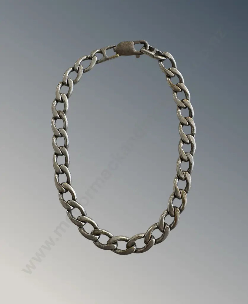 Sterling Silver Curb Link Bracelet, L23.5cm, TW18.5gms Image 1++