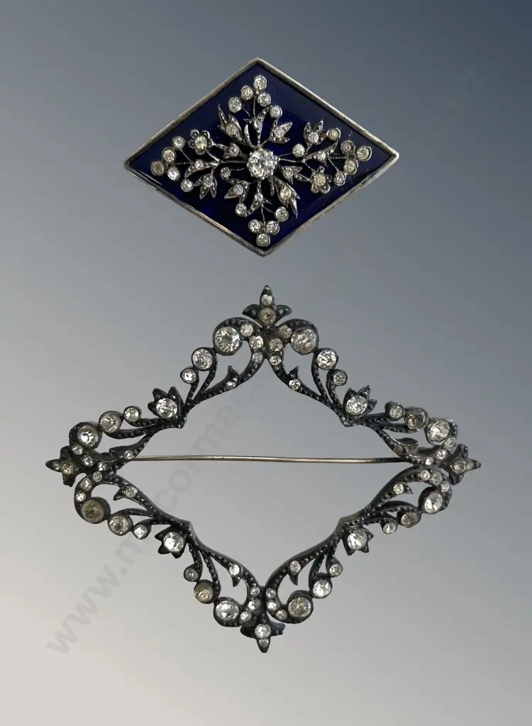 Two Victorian Diamante Brooches Image 1++