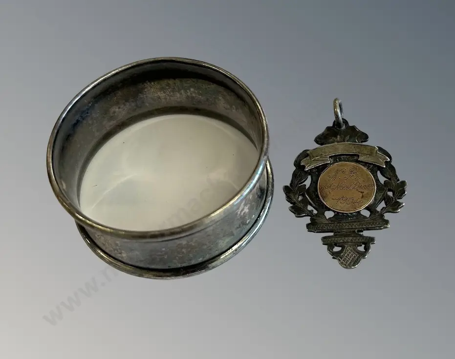 Sterling Silver Pendant and Sterling Silver Napkin Ring,TW17.2gms Image 1++