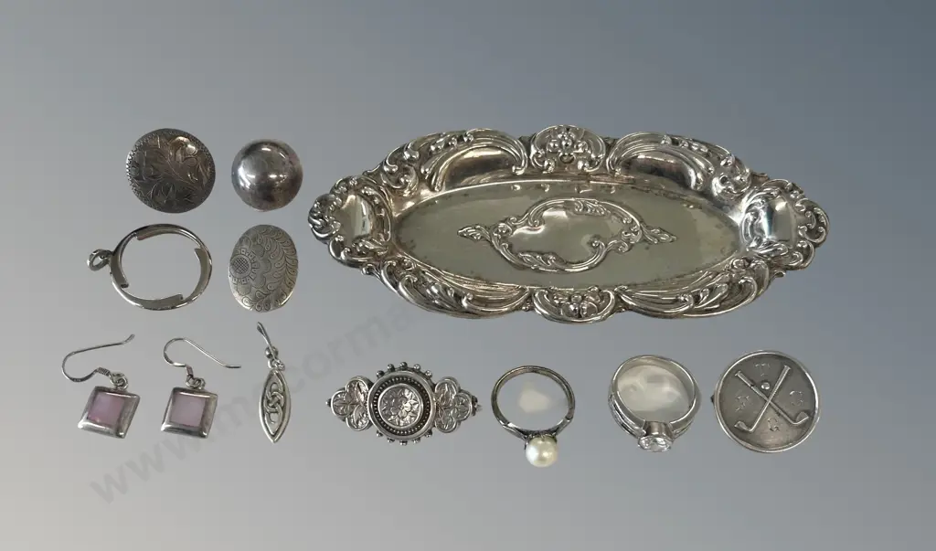 Sterling Silver Jewellery and Trinket Dish, TW51gms Image 1++