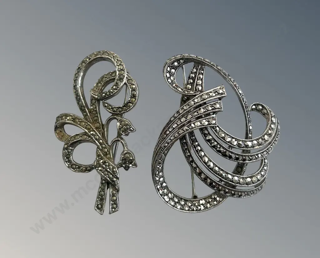 Two Marcasite Brooches Image 1++