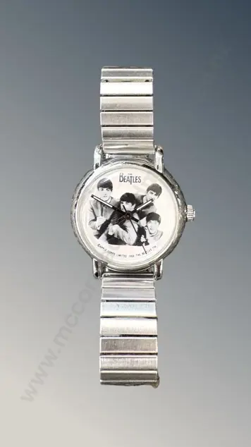 Vintage 1989 Apple Corps. Beatles Wristwatch Featuring Black and White Dial Image 1++