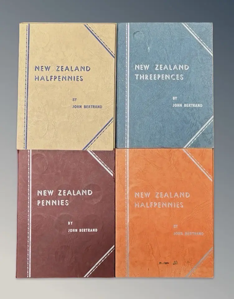 New Zealand Threepence, Halfpennies x2, Pennies Coin Albums - missing coins Image 1++