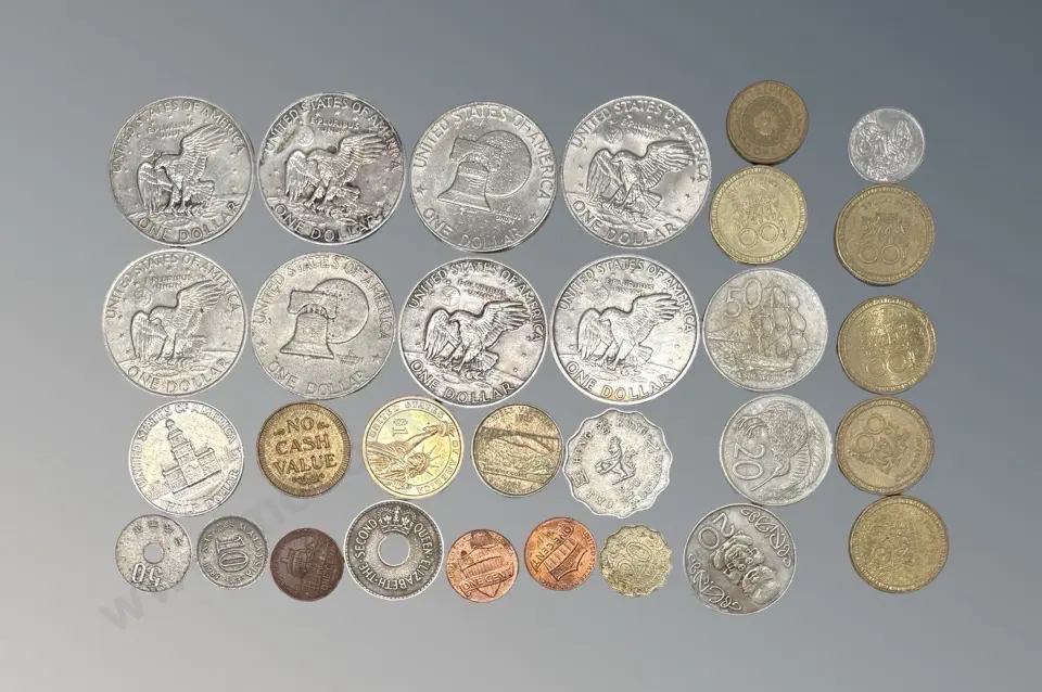 US Dollar Coins and NZ/International Coins Image 1++