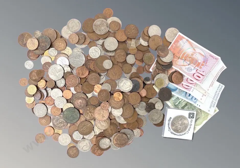 Quantity of Assorted Coins Including H.J Hall Christchurch Coffee Mills Coin Image 1++